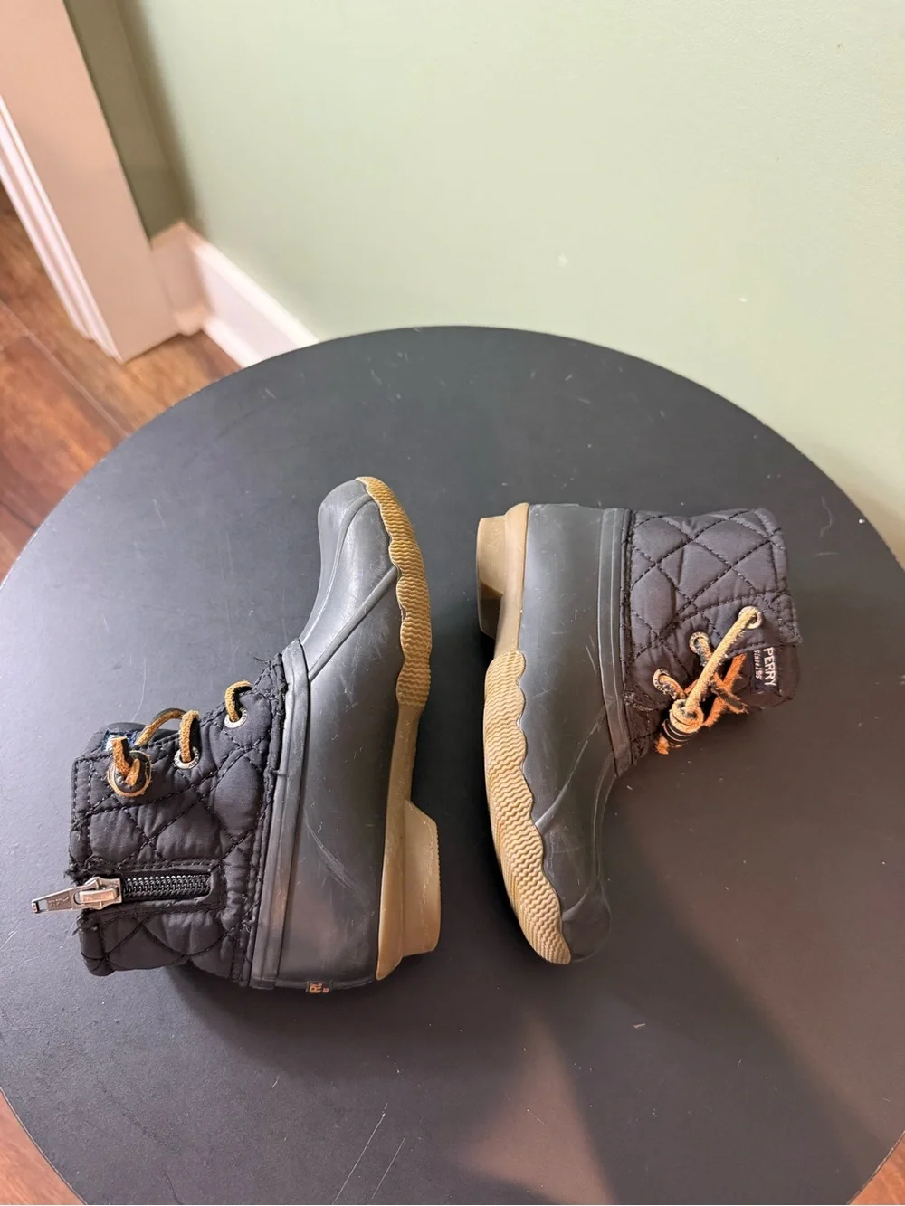 Sperry Kids Black Quilted Duck Boot